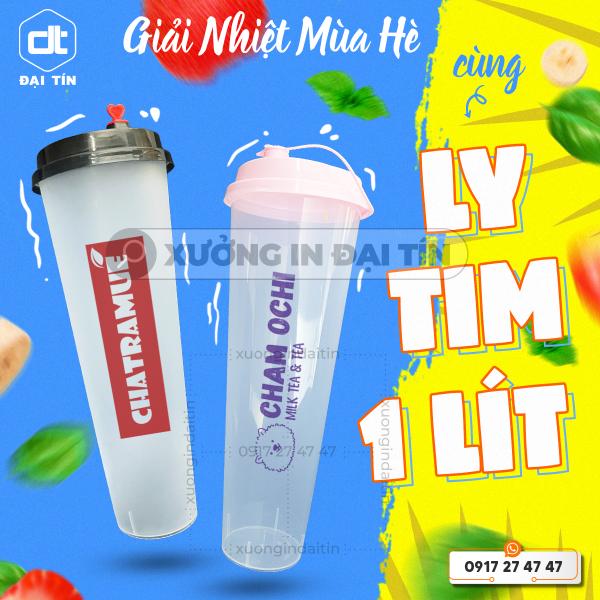 HOT : LY ( CỐC ) TIM TRONG VÀ NHÁM 1000ML