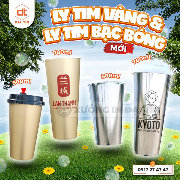 LY ( CỐC ) TIM BẠC BÓNG & LY ( CỐC ) TIM VÀNG