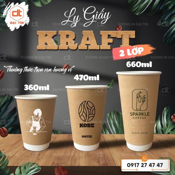 LY ( CỐC ) GIẤY KRAFT NÂU 2 LỚP 360ML (12oz), 470ML (16oz), 650ML (22oz)