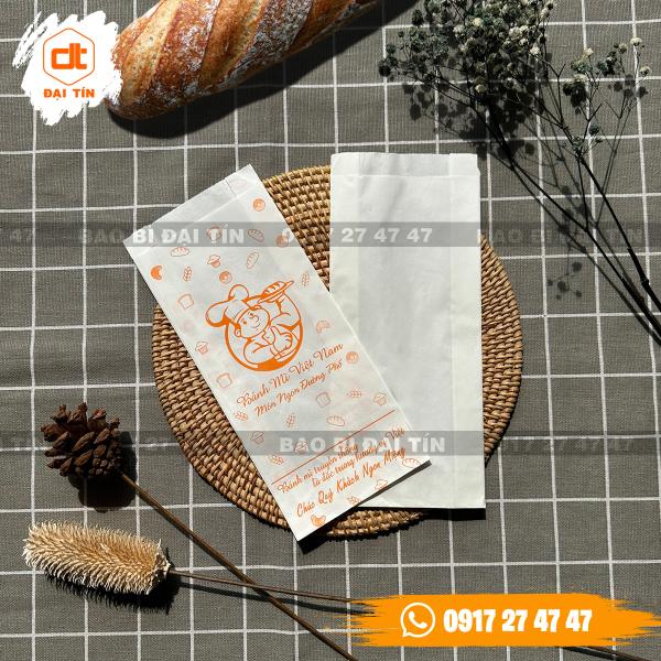 TÚI GIẤY KRAFT BÁNH MÌ MÀU TRẮNG