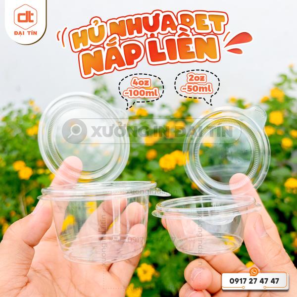 HỦ NHỰA PET NẮP LIỀN 50ML VÀ 100ML