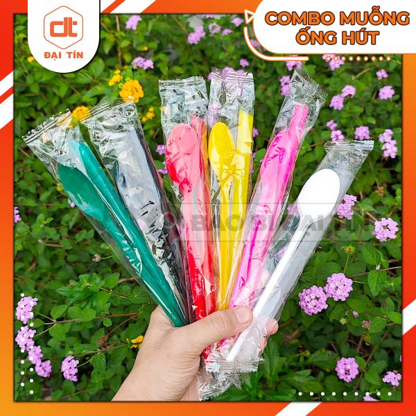 COMBO MUỖNG 20CM + ỐNG HÚT PHI 12
