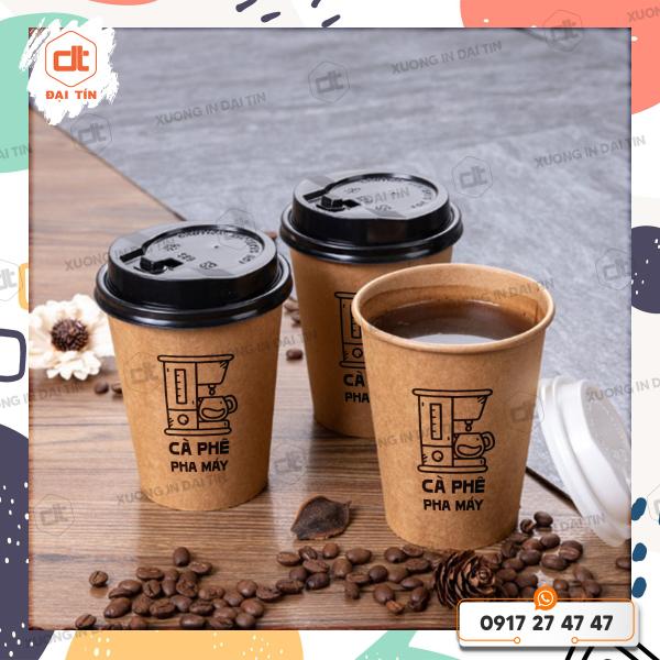 LY ( CỐC ) GIẤY KRAFT NÂU IN 1 LỚP 360ML (12oz), 470ML (16oz), 680ML (22oz)