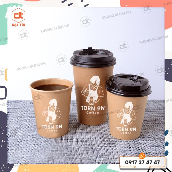 LY ( CỐC ) GIẤY KRAFT NÂU IN 1 LỚP 360ML (12oz), 470ML (16oz), 680ML (22oz)