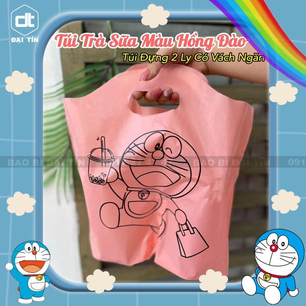 TÚI TRÀ SỮA MÀU HỒNG DORAEMON