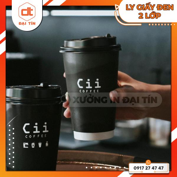 LY ( CỐC ) GIẤY KRAFT ĐEN 2 LỚP 12OZ (360ML), 16OZ (470ML), 22OZ (650ML)