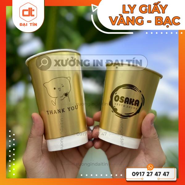 LY ( CỐC ) GIẤY VÀNG & BẠC 2 LỚP 12OZ (360ML), 16OZ (470ML), 22OZ (650ML)