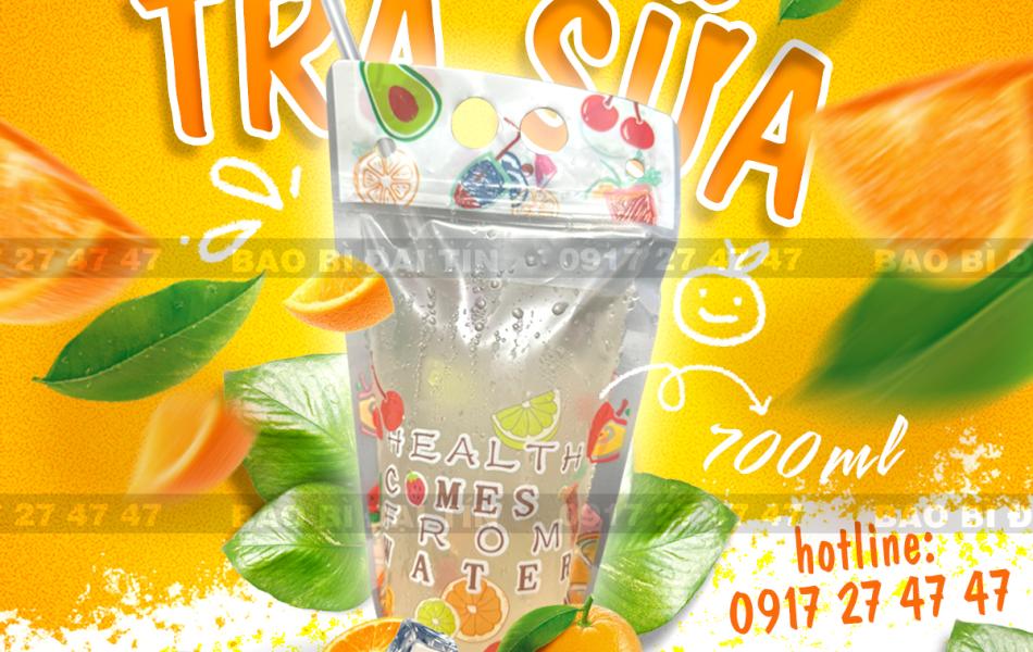 TÚI ZIP ĐỰNG TRÀ SỮA 700ML