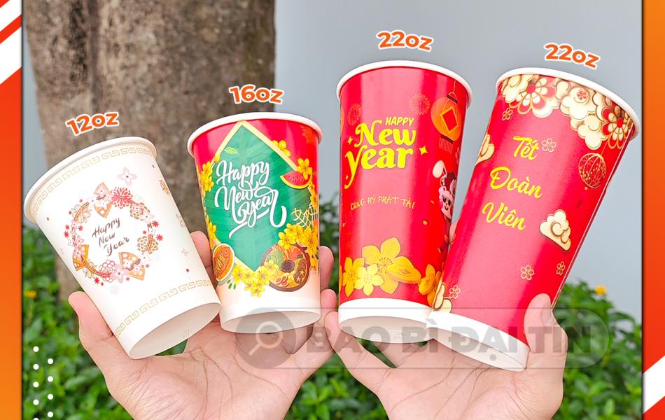 LY ( CỐC ) GIẤY TẾT NĂM 2025 ( MẪU NGẪU NHIÊN )