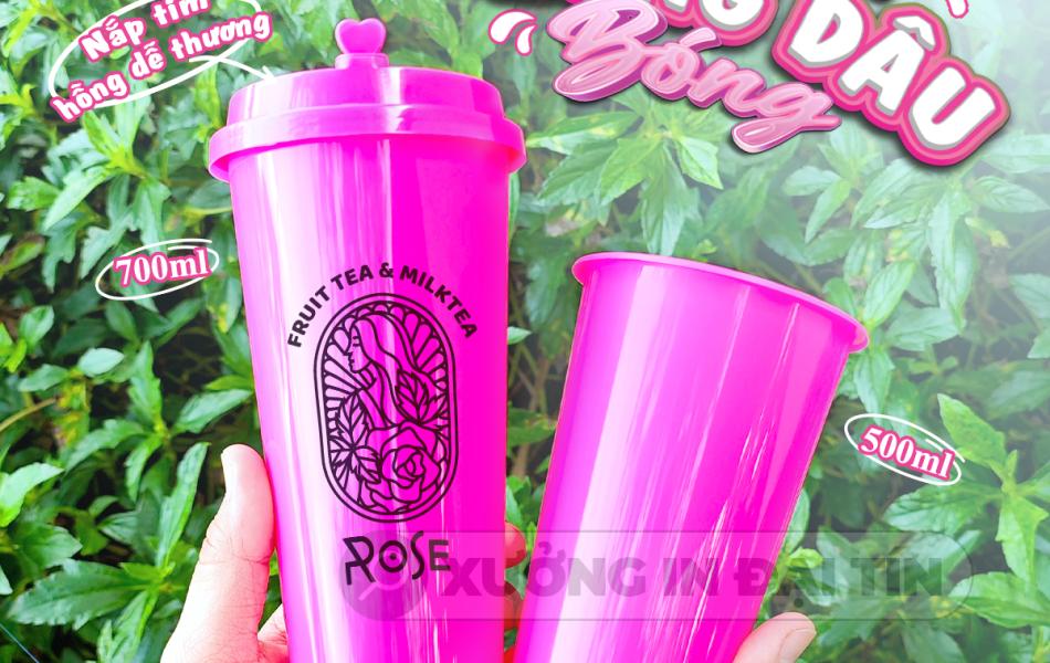 LY ( CỐC ) TIM HỒNG DÂU BÓNG 500ML, 700ML