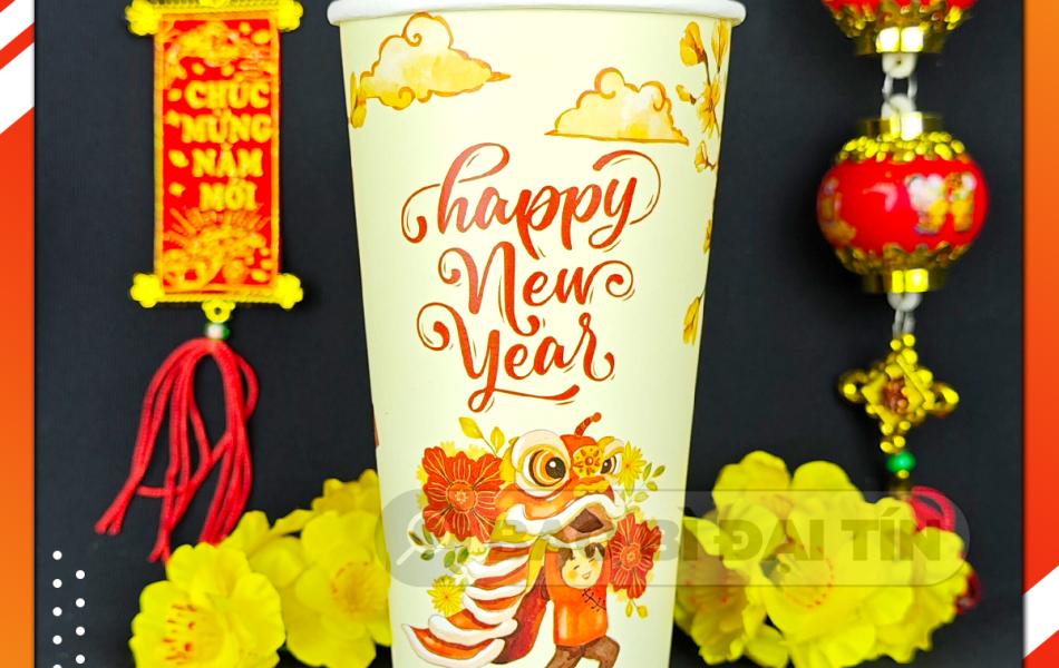 LY ( CỐC ) GIẤY TẾT NĂM 2025 ( MẪU NGẪU NHIÊN )