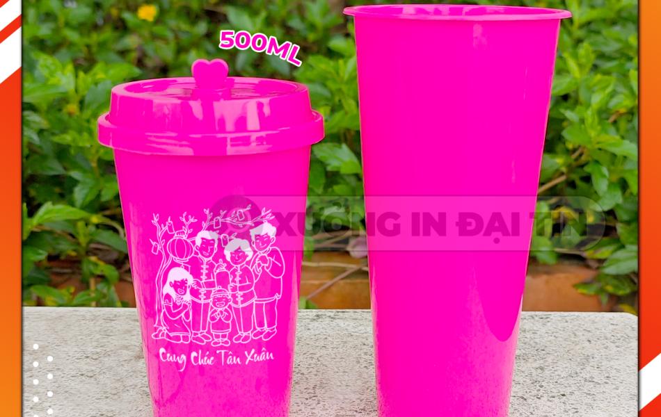LY ( CỐC ) TIM HỒNG DÂU BÓNG 500ML, 700ML