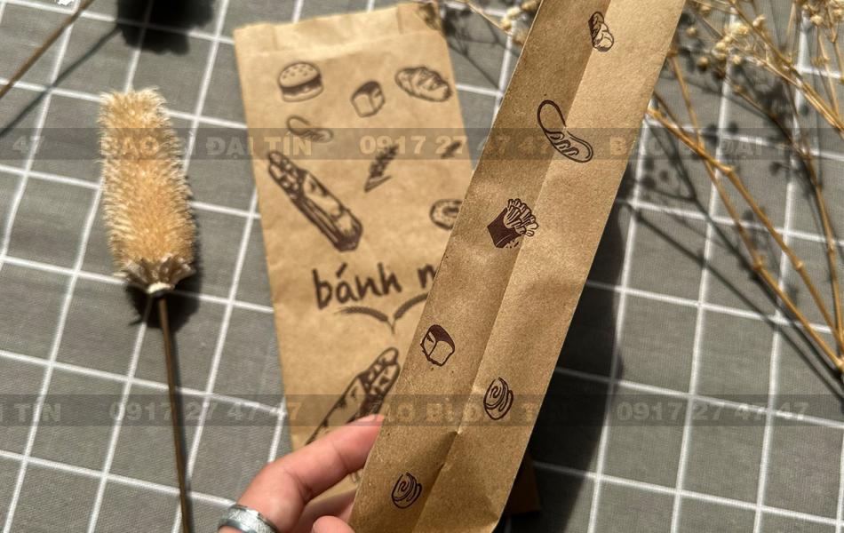 TÚI GIẤY KRAFT BÁNH MÌ MÀU NÂU