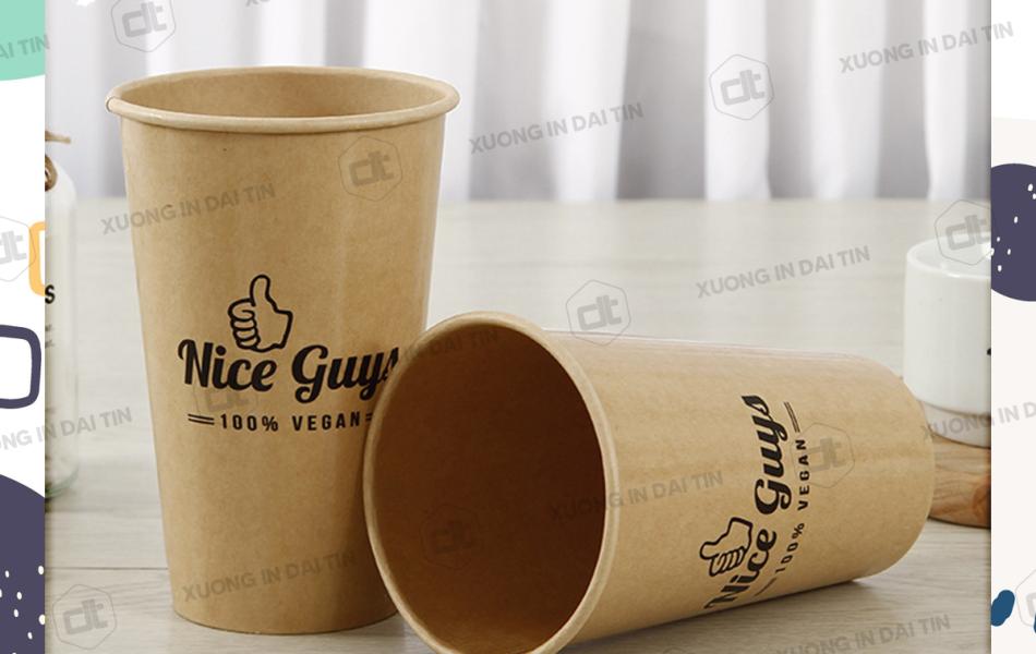 LY ( CỐC ) GIẤY KRAFT NÂU IN 1 LỚP 360ML (12oz), 470ML (16oz), 680ML (22oz)