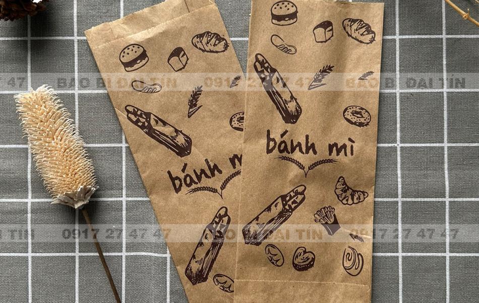 TÚI GIẤY KRAFT BÁNH MÌ MÀU NÂU