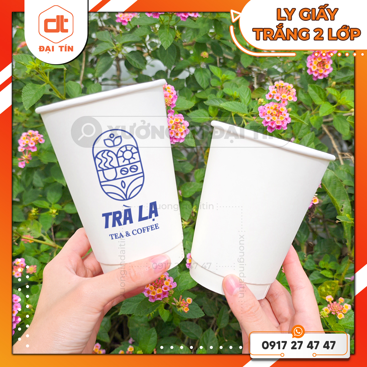 Ly giấy kraft trắng 2 lớp