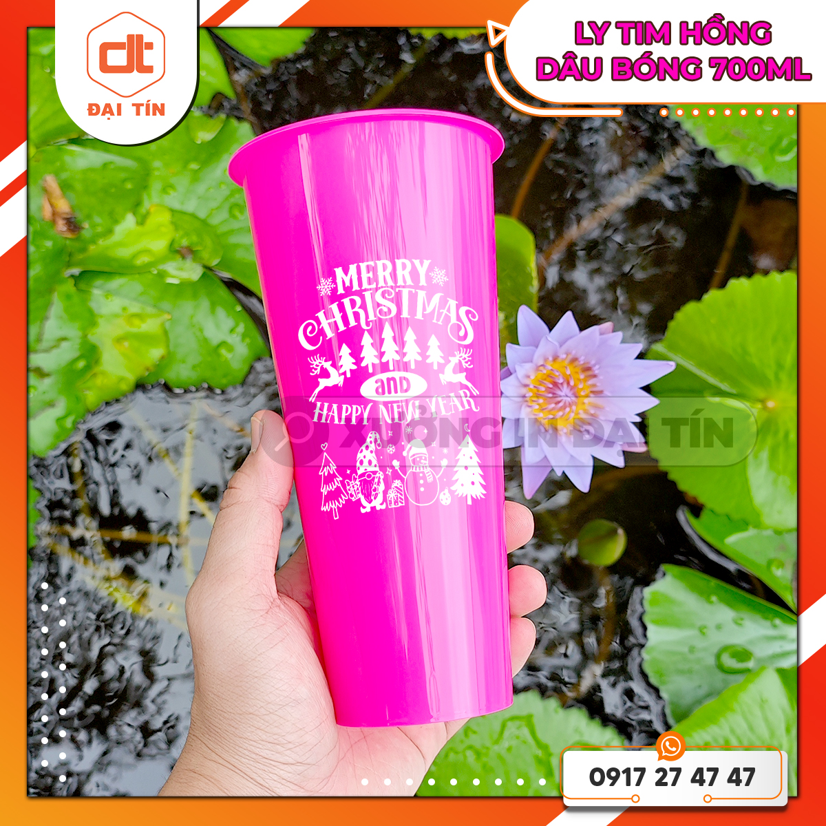 Ly tim hồng dâu bóng