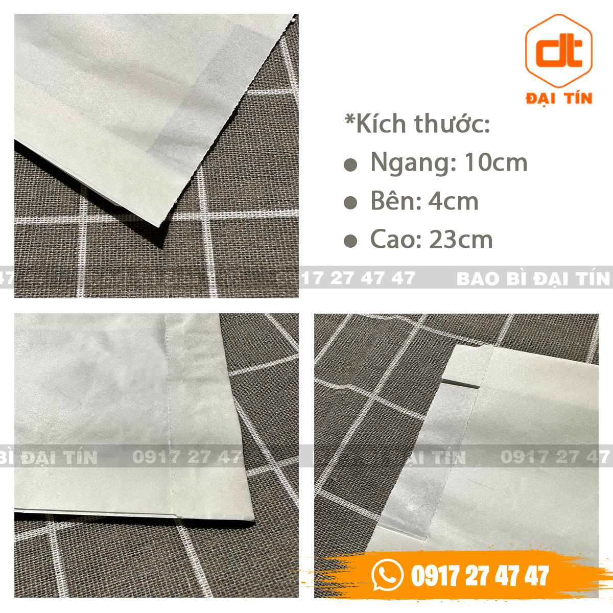Túi giấy kraft bánh mì trắng