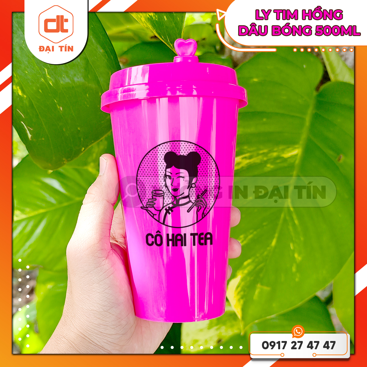 Ly tim hồng dâu bóng