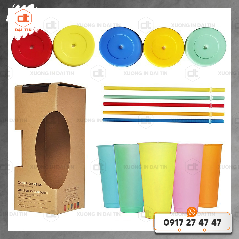 Bộ 5 ly đổi màu