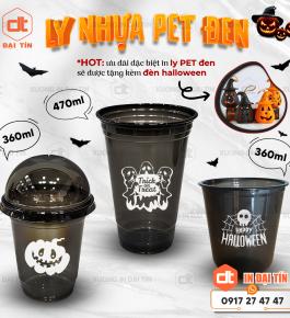 LY ( CỐC ) NHỰA PET ĐEN ĐÁY BẦU VÀ ĐÁY BẰNG ( 360ML, 470ML )
