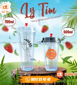 LY ( CỐC ) NHỰA PP NẮP TIM 500ML, 700ML