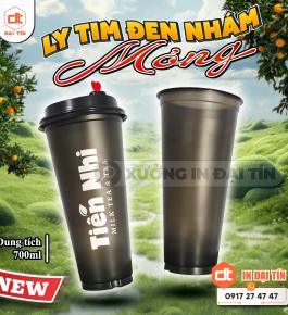 LY ( CỐC ) TIM ĐEN NHÁM MỎNG 700ML 