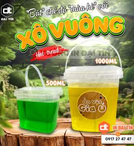 XÔ VUÔNG TRÀ SỮA 700ML, 1000ML