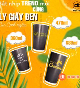 LY ( CỐC ) GIẤY ĐEN 360ML (12oz), 470ML (16oz), 680ML (22oz)
