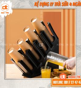 KỆ ĐỰNG LY TRÀ SỮA 4 NGĂN
