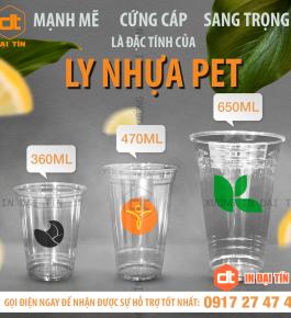 LY ( CỐC ) NHỰA PET 360ML (12oz), 470ML (16oz), 532ML (18oz), 650ML (22oz), 710ML (24oz)