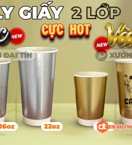 LY ( CỐC ) GIẤY VÀNG & BẠC 2 LỚP 12OZ (360ML), 16OZ (470ML), 22OZ (650ML)