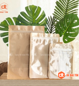 TÚI ZIPPER GIẤY KRAFT 1 MẶT TRONG
