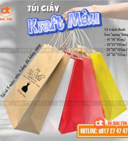 TÚI GIẤY KRAFT 5 MÀU ( NÂU, TRẮNG SỮA, ĐỎ, HỒNG, VÀNG CHANH )
